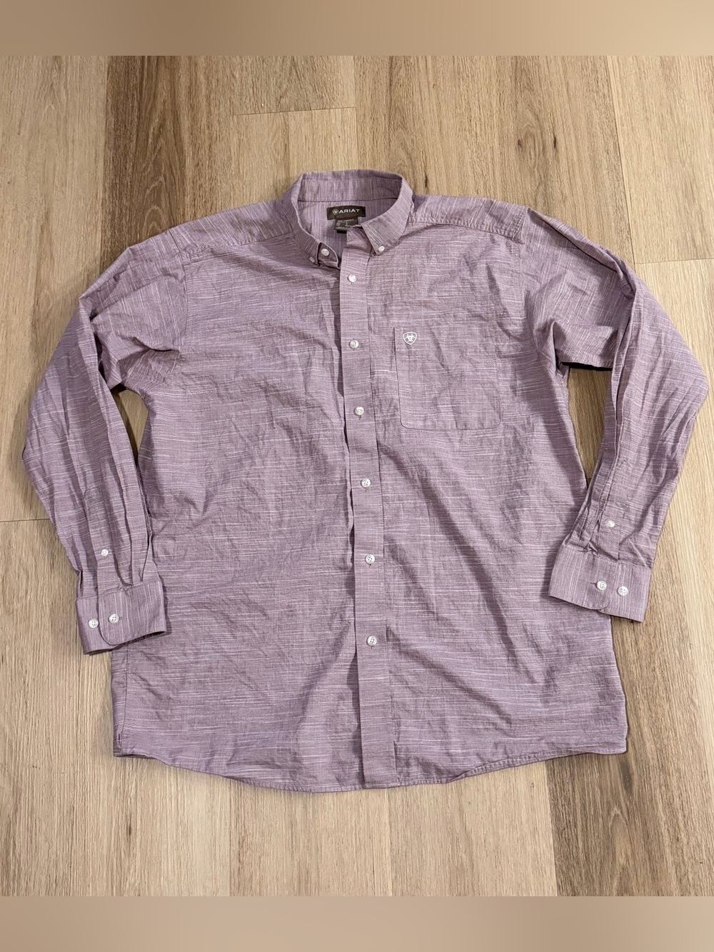 Ariat Men’s Burgundy Button-Down Long Sleeve Shirt size Large Western Cowboy